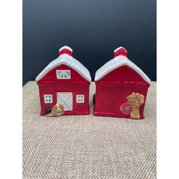 Pioneer Woman Rustic Barn Salt & Pepper Shakers Dog Basset Hound Farm Corn Stock - Picture 7 of 7